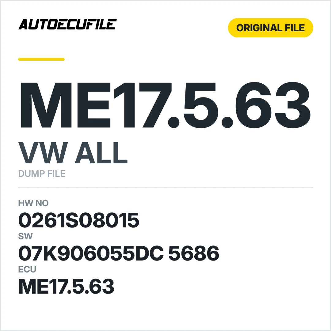 VW ALL ME17.5.63 07K906055DC 5686 1037533692 DUMP
