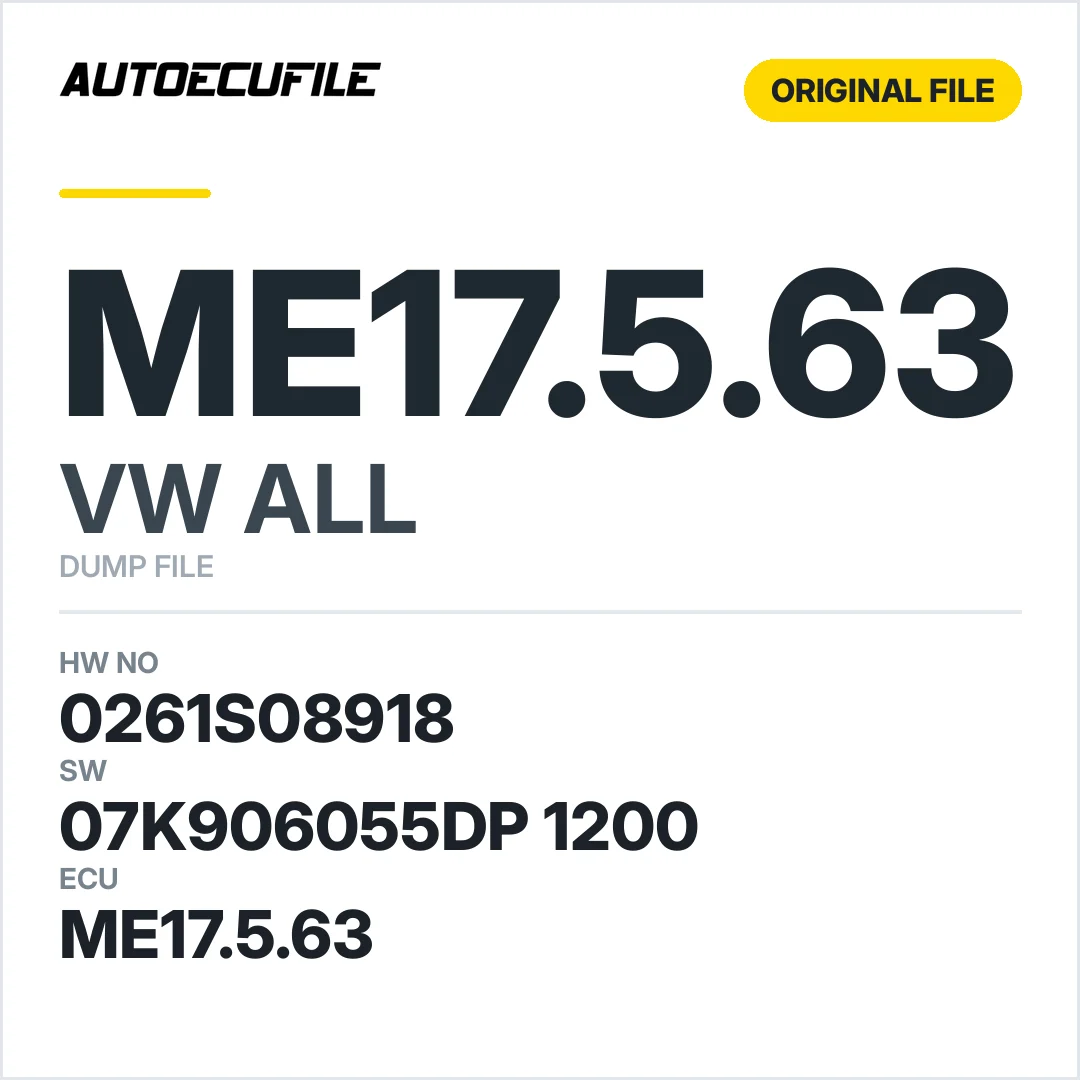 VW ALL ME17.5.63 07K906055DP 1200 1037533097 DUMP