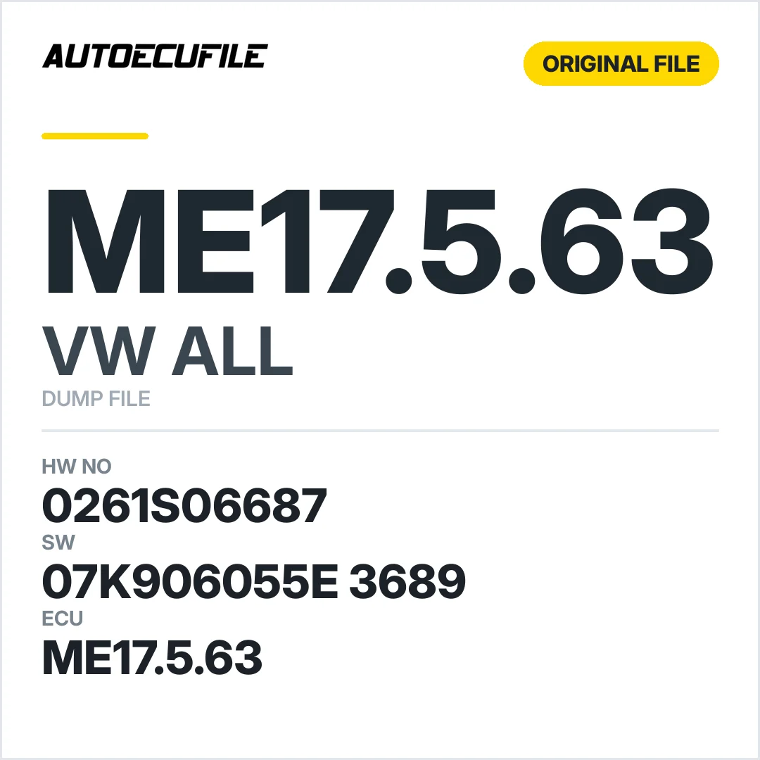 VW ALL ME17.5.63 07K906055E 3689 1037524470 DUMP