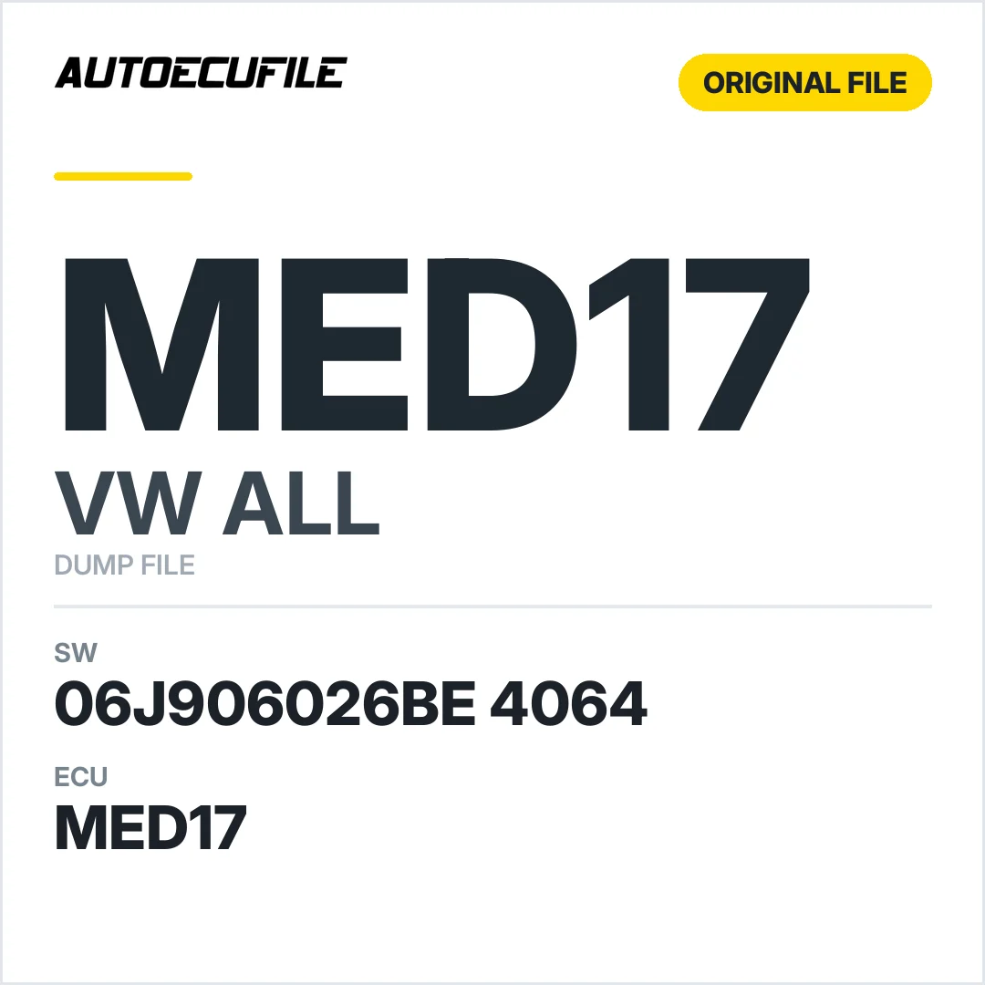 VW ALL MED17 06J906026BE 4064 1037400017 DUMP