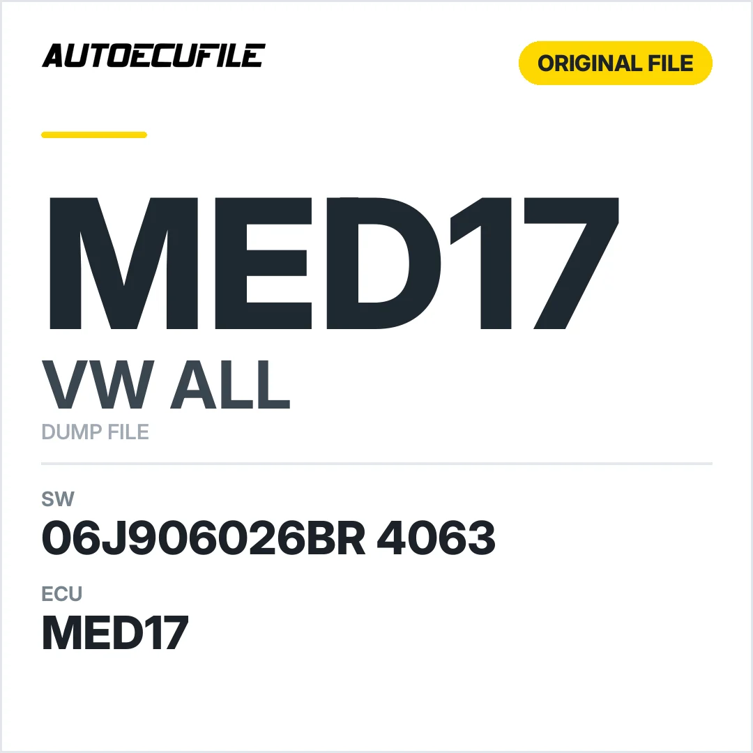 VW ALL MED17 06J906026BR 4063 1037400016 DUMP