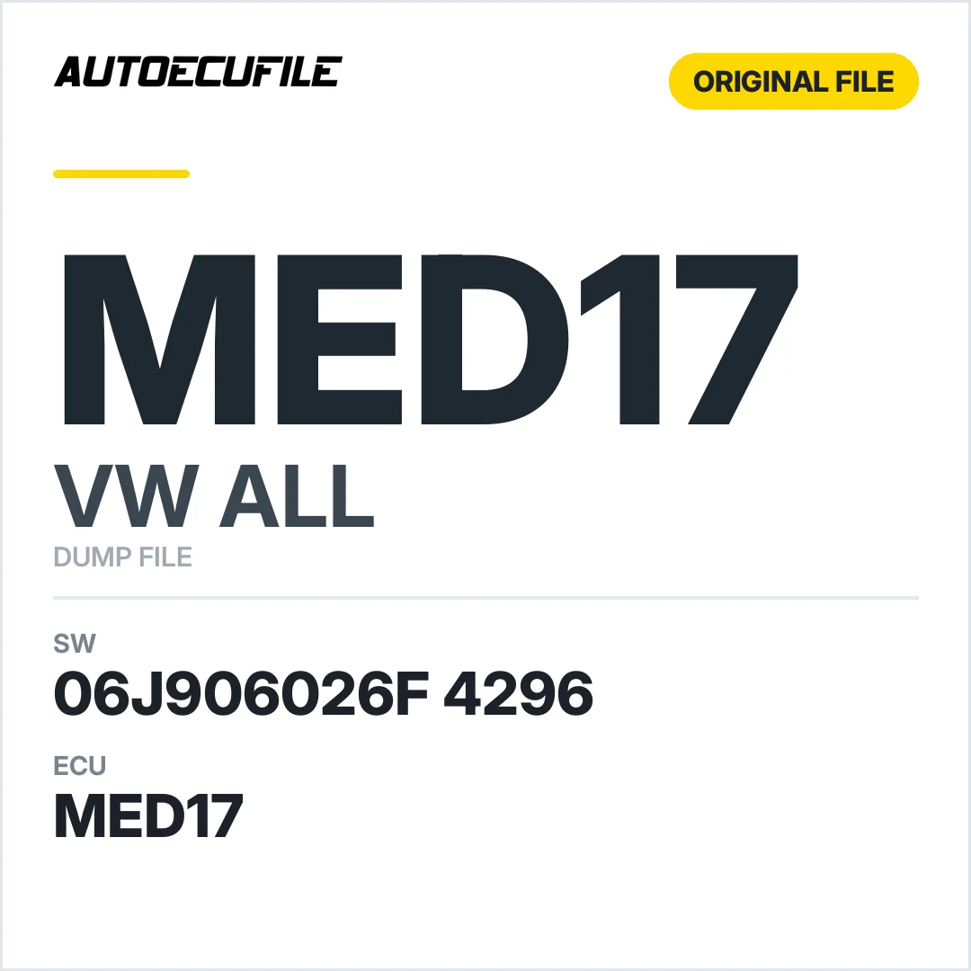 VW ALL MED17 06J906026F 4296 1037500401 DUMP