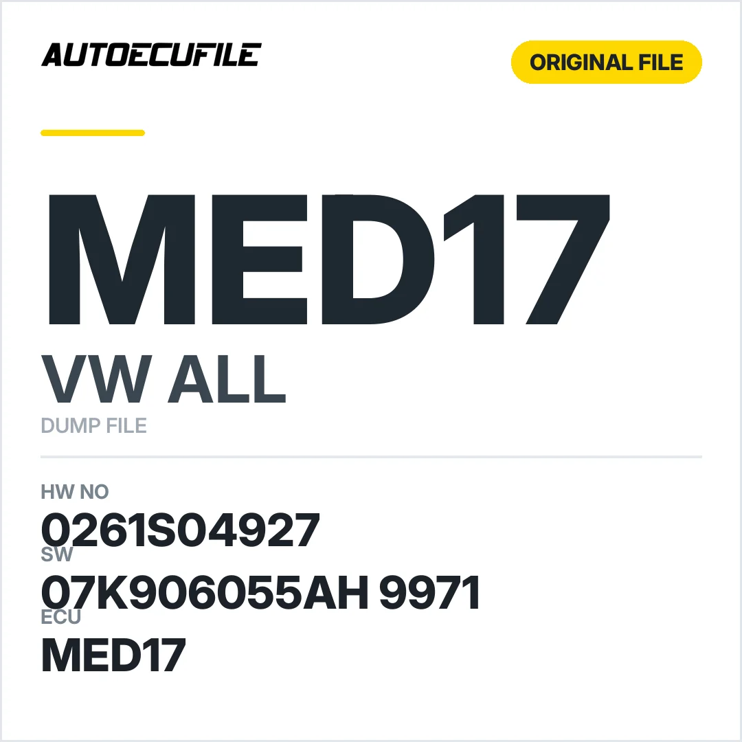 VW ALL MED17 07K906055AH 9971 1037537541 DUMP