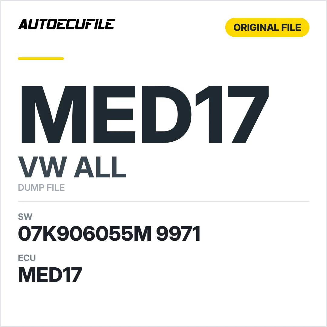 VW ALL MED17 07K906055M 9971 1037537539 DUMP