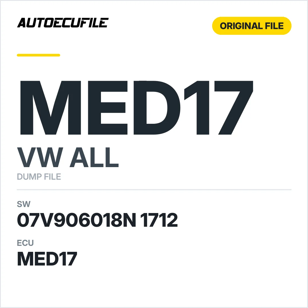 VW ALL MED17 07V906018N 1712 10SW009773 DUMP