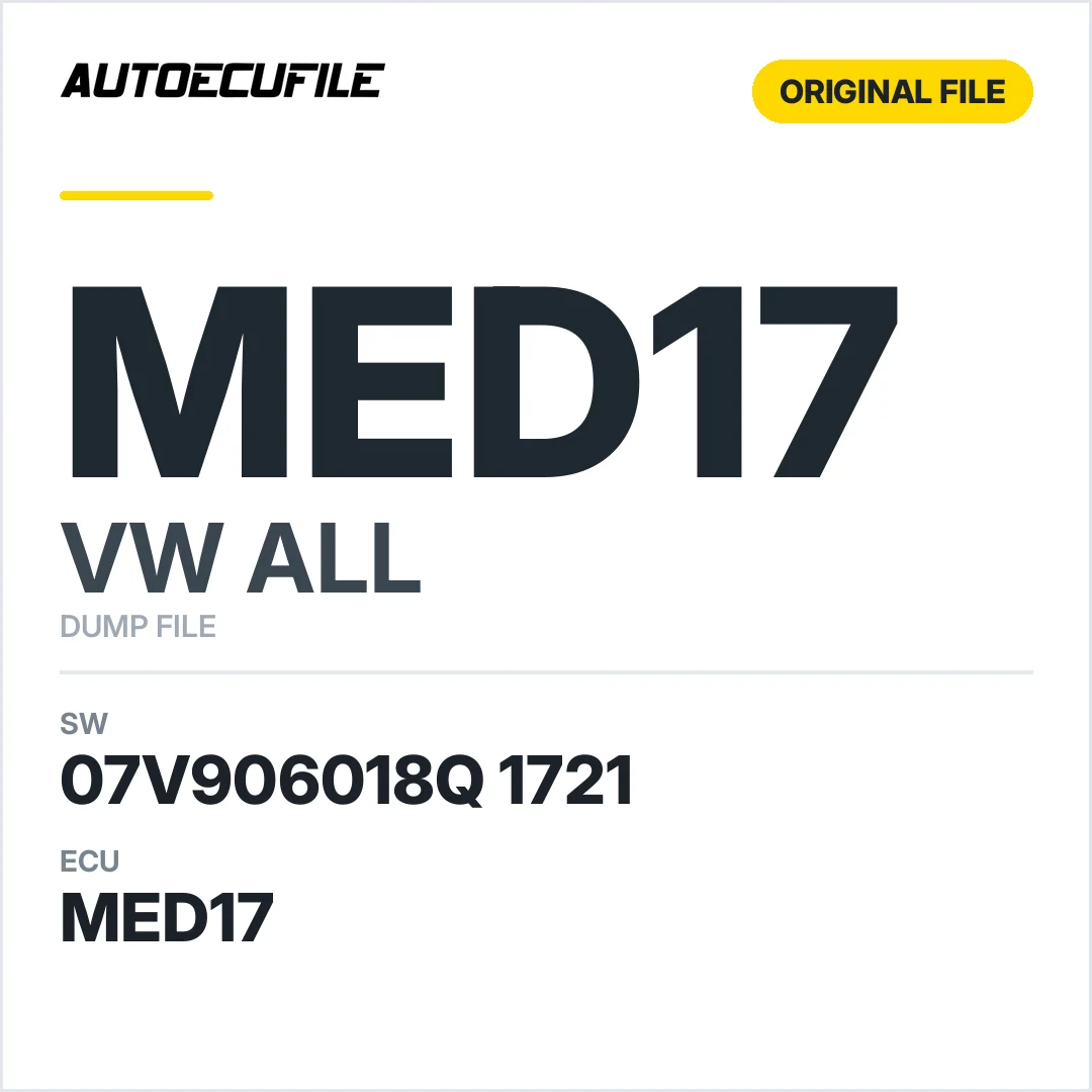VW ALL MED17 07V906018Q 1721 10SW010340 DUMP
