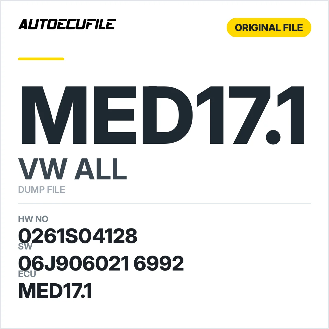 VW ALL MED17.1 06J906021 6992 1037507902 DUMP