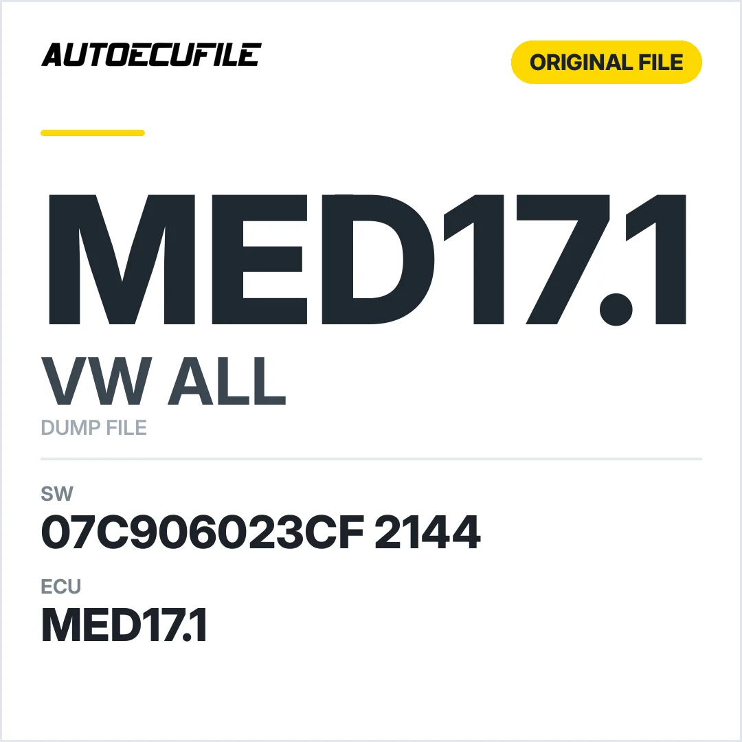 VW ALL MED17.1 07C906023CF 2144 10SW023532 DUMP