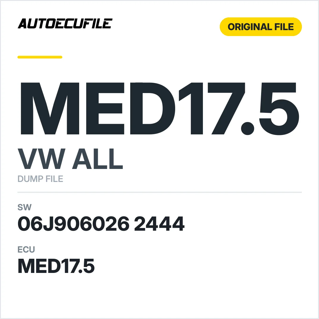 VW ALL MED17.5 06J906026 2444 1037393905 DUMP