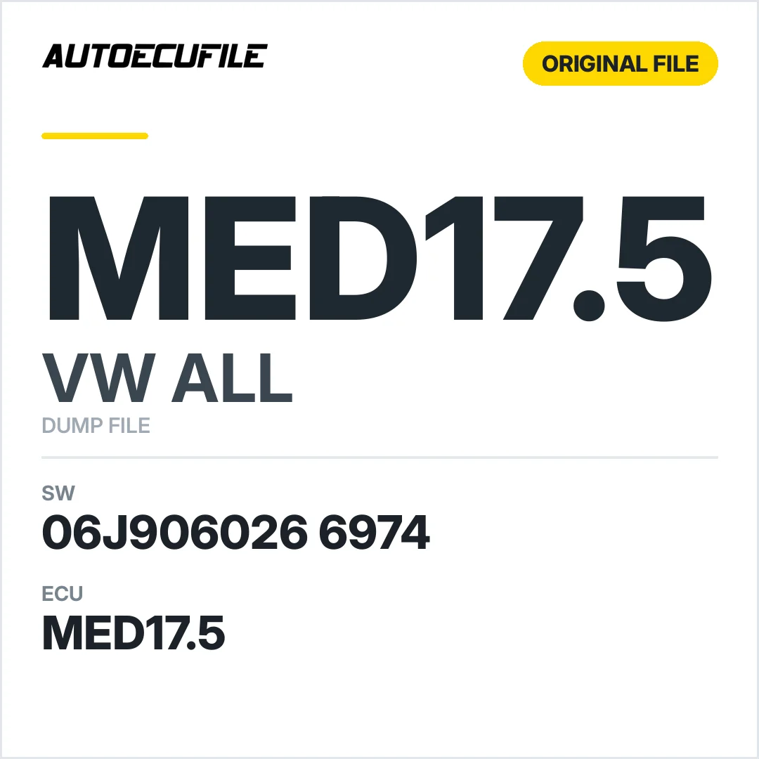 VW ALL MED17.5 06J906026 6974 1037507890 DUMP
