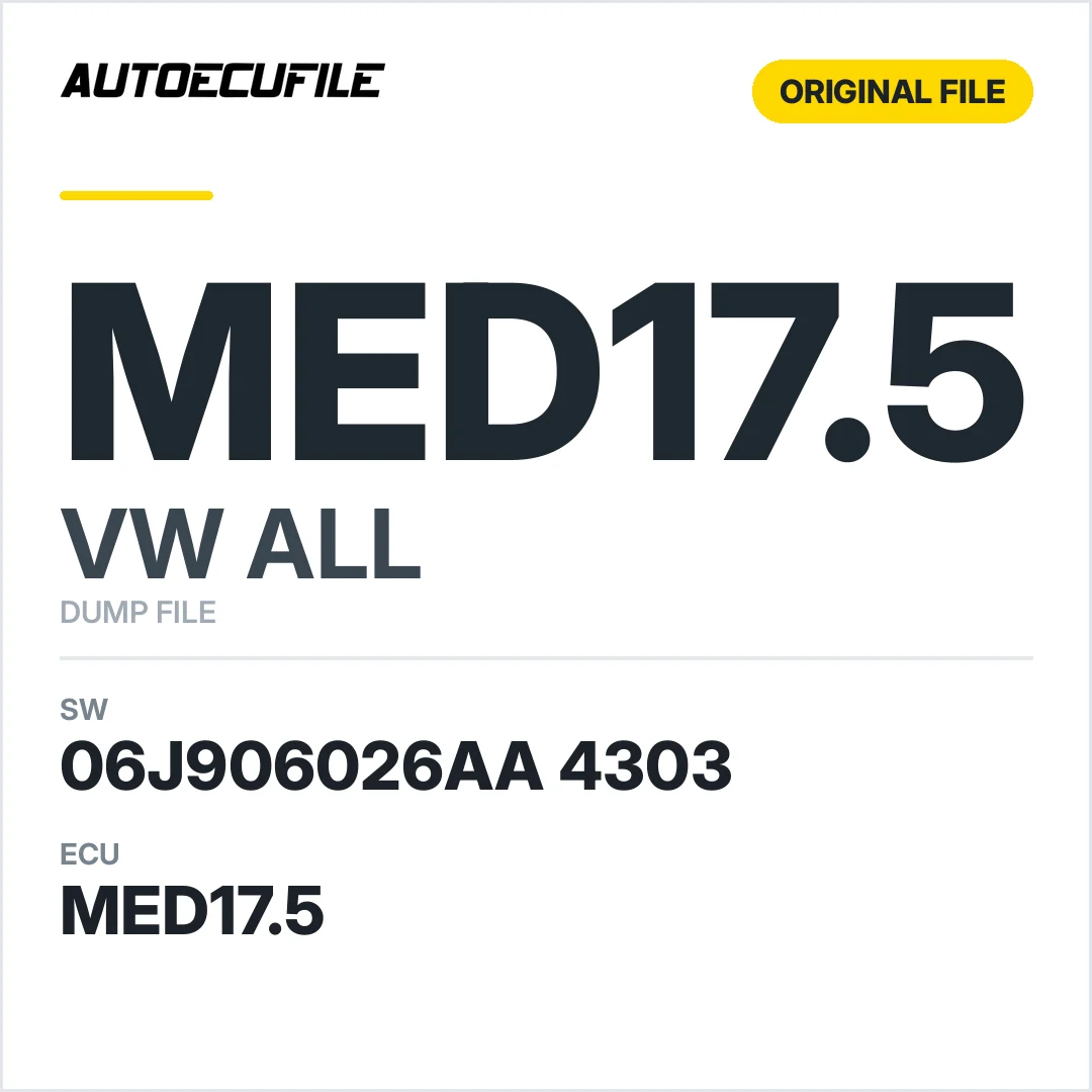 VW ALL MED17.5 06J906026AA 4303 1037500513 DUMP