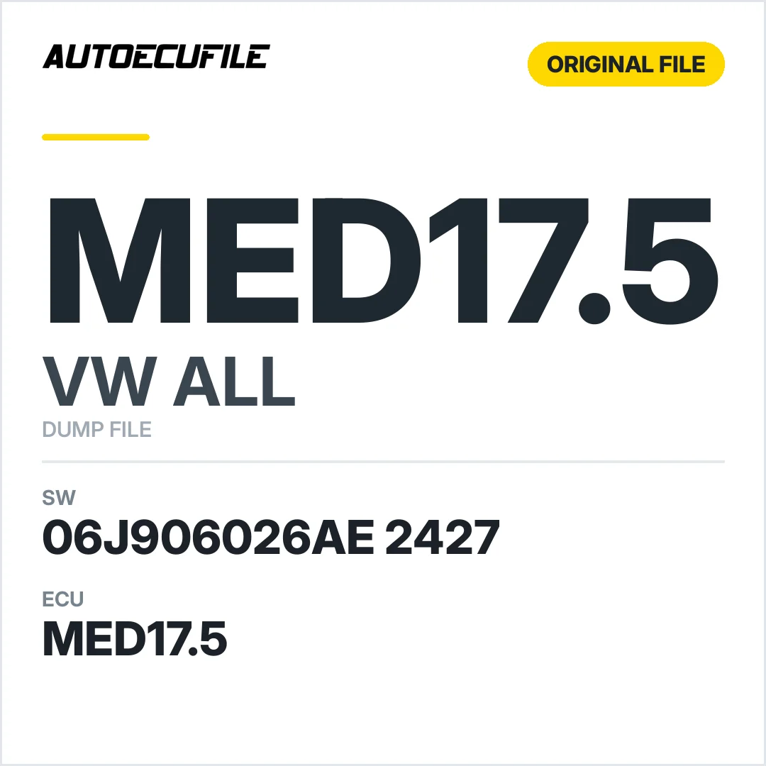 VW ALL MED17.5 06J906026AE 2427 1037393977 DUMP