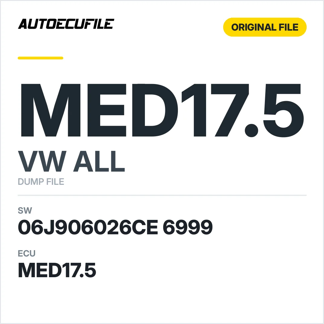 VW ALL MED17.5 06J906026CE 6999 1037507914 DUMP