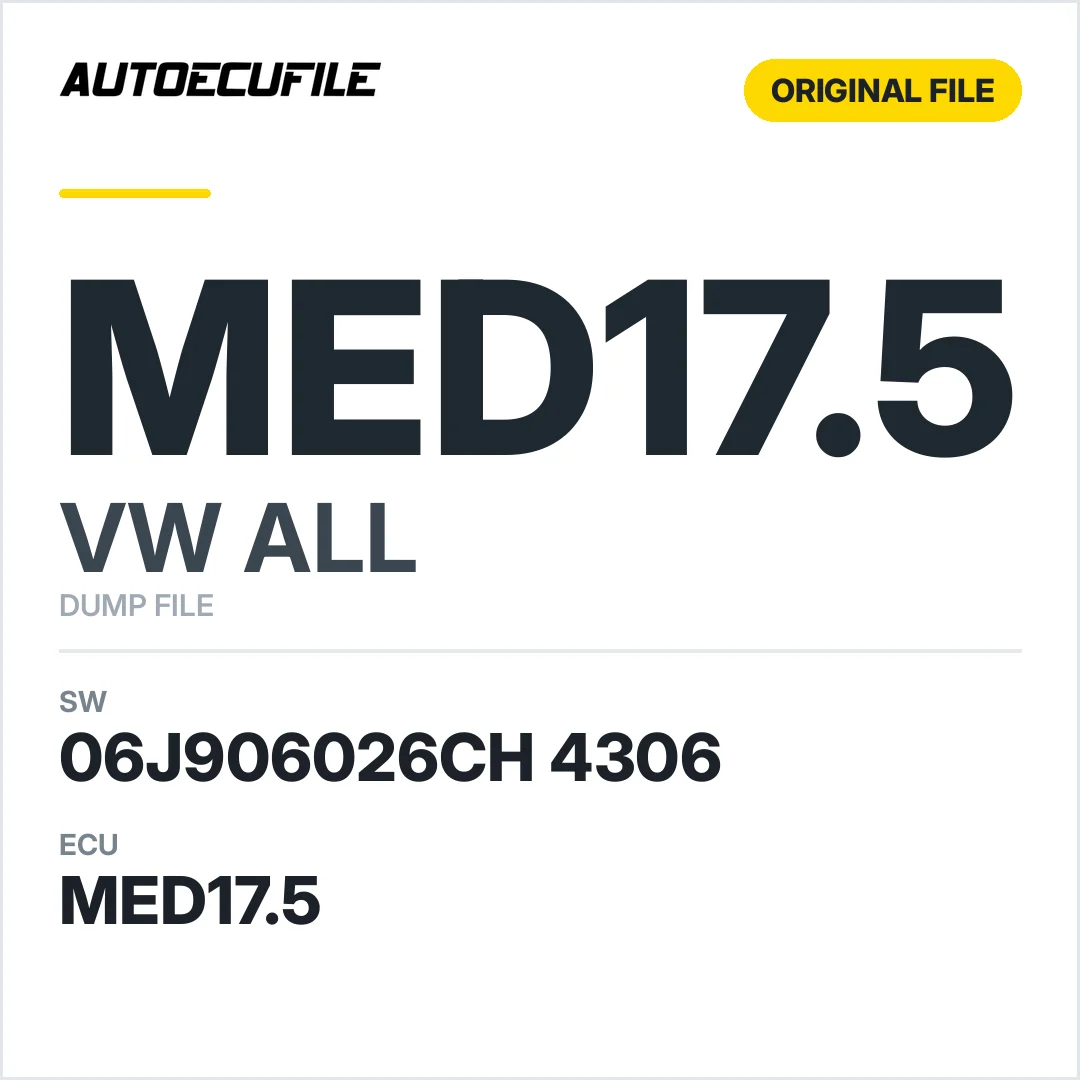 VW ALL MED17.5 06J906026CH 4306 1037500518 DUMP