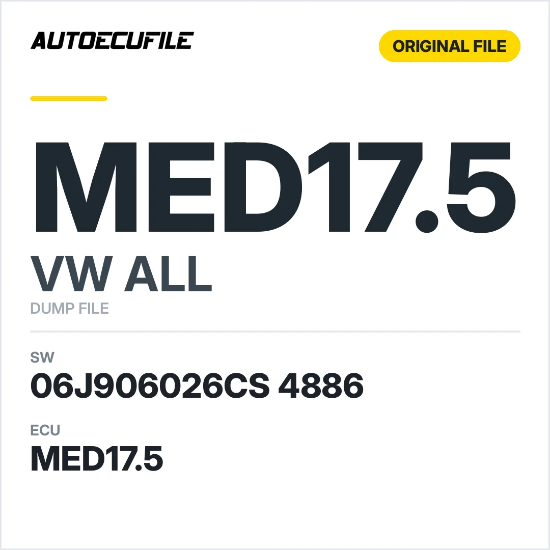 VW ALL MED17.5 06J906026CS 4886 1037502016 DUMP