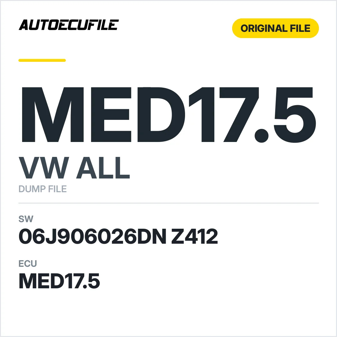 VW ALL MED17.5 06J906026DN Z412 DUMP