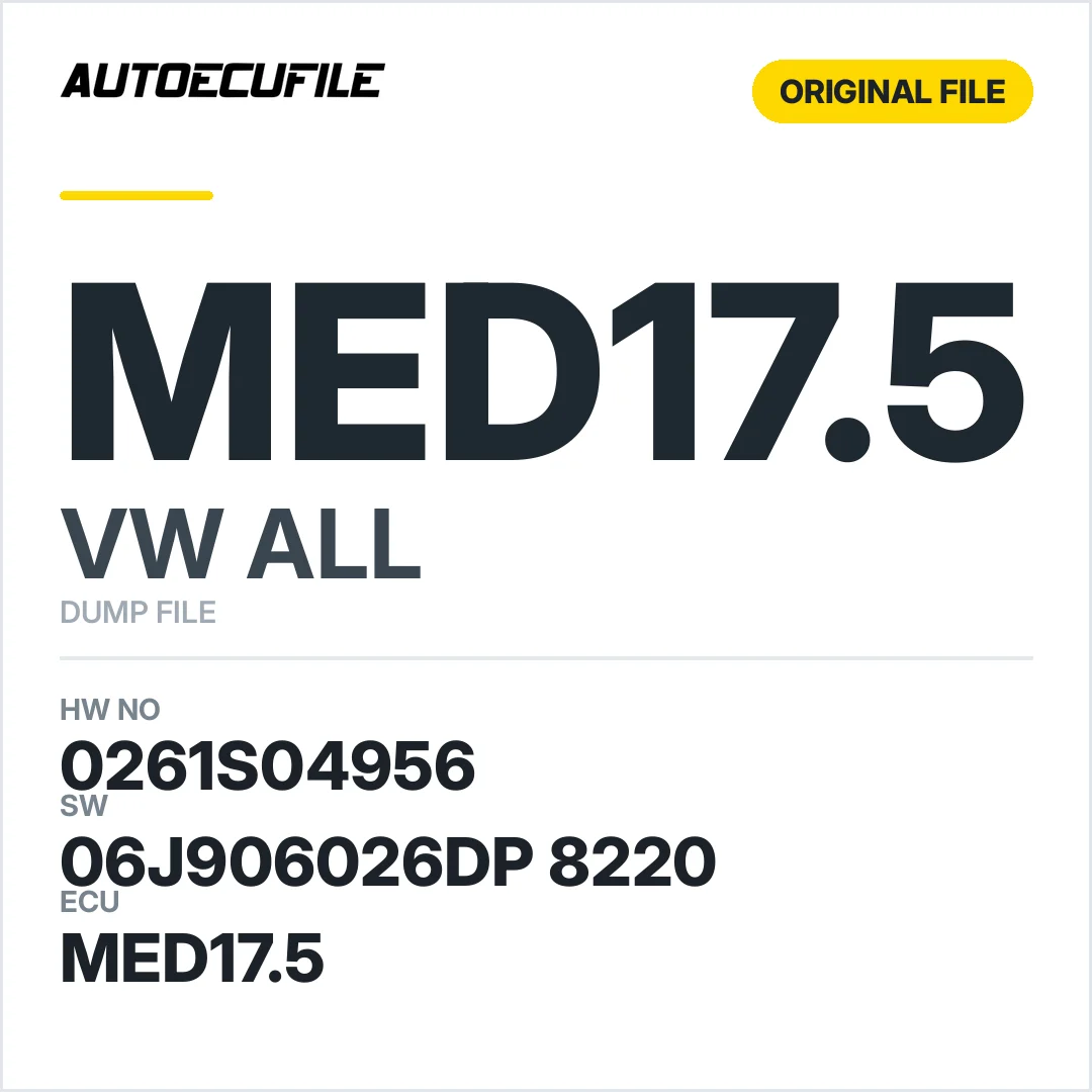 VW ALL MED17.5 06J906026DP 8220 1037548566 DUMP
