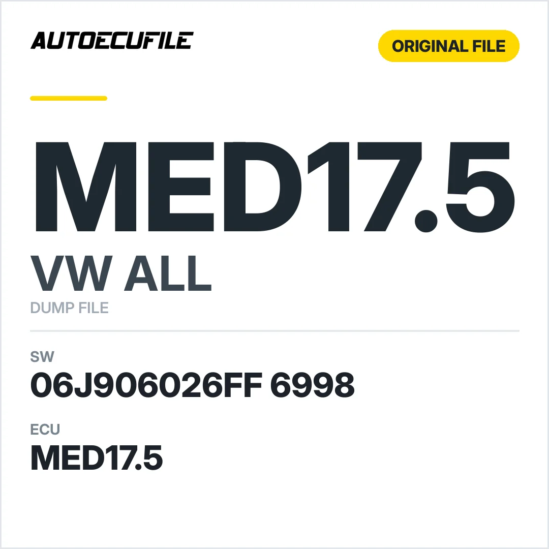 VW ALL MED17.5 06J906026FF 6998 1037507915 DUMP