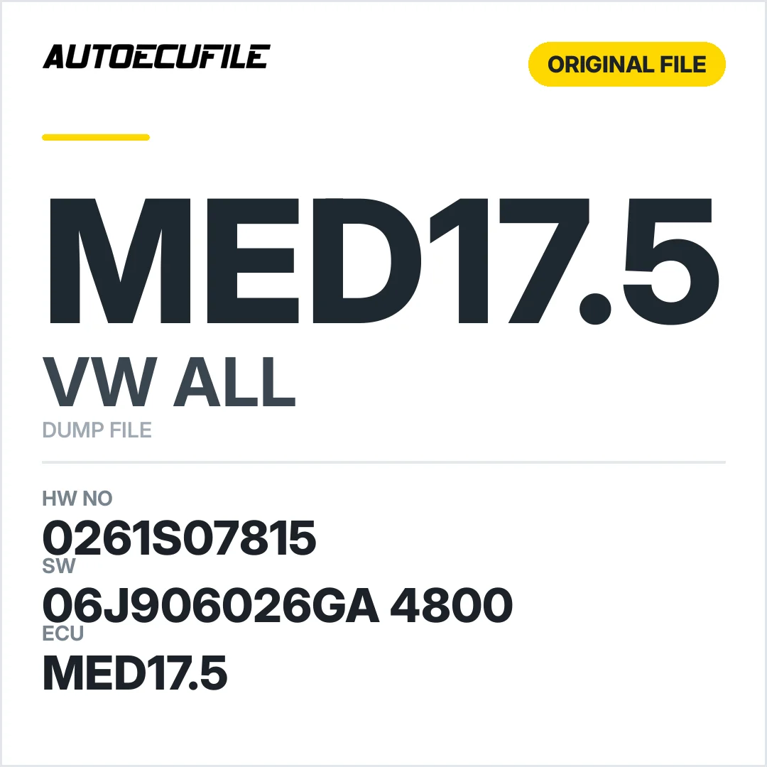 VW ALL MED17.5 06J906026GA 4800 1037529902 DUMP
