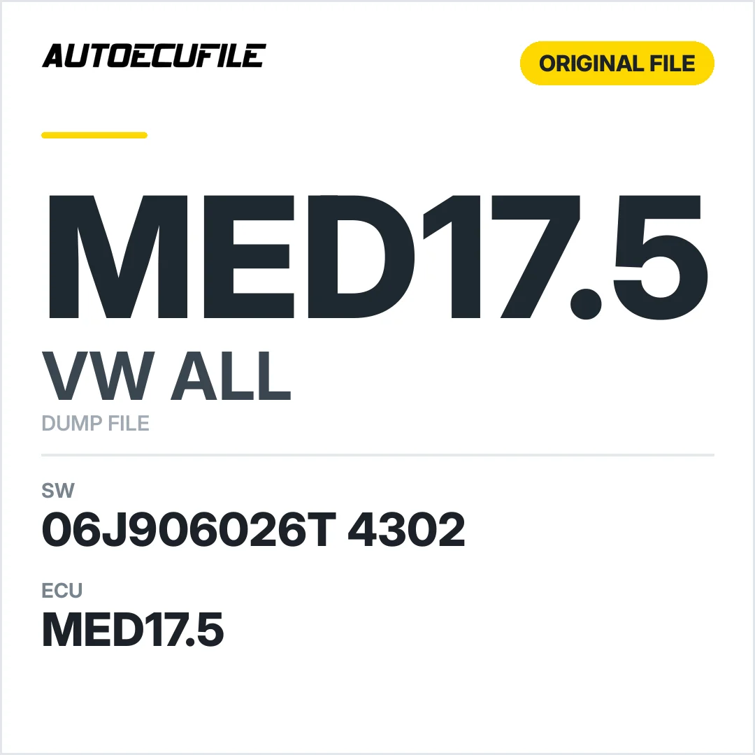 VW ALL MED17.5 06J906026T 4302 1037500512 DUMP