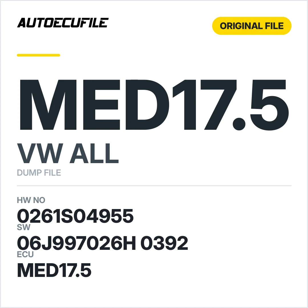 VW ALL MED17.5 06J997026H 0392 1037545334 DUMP