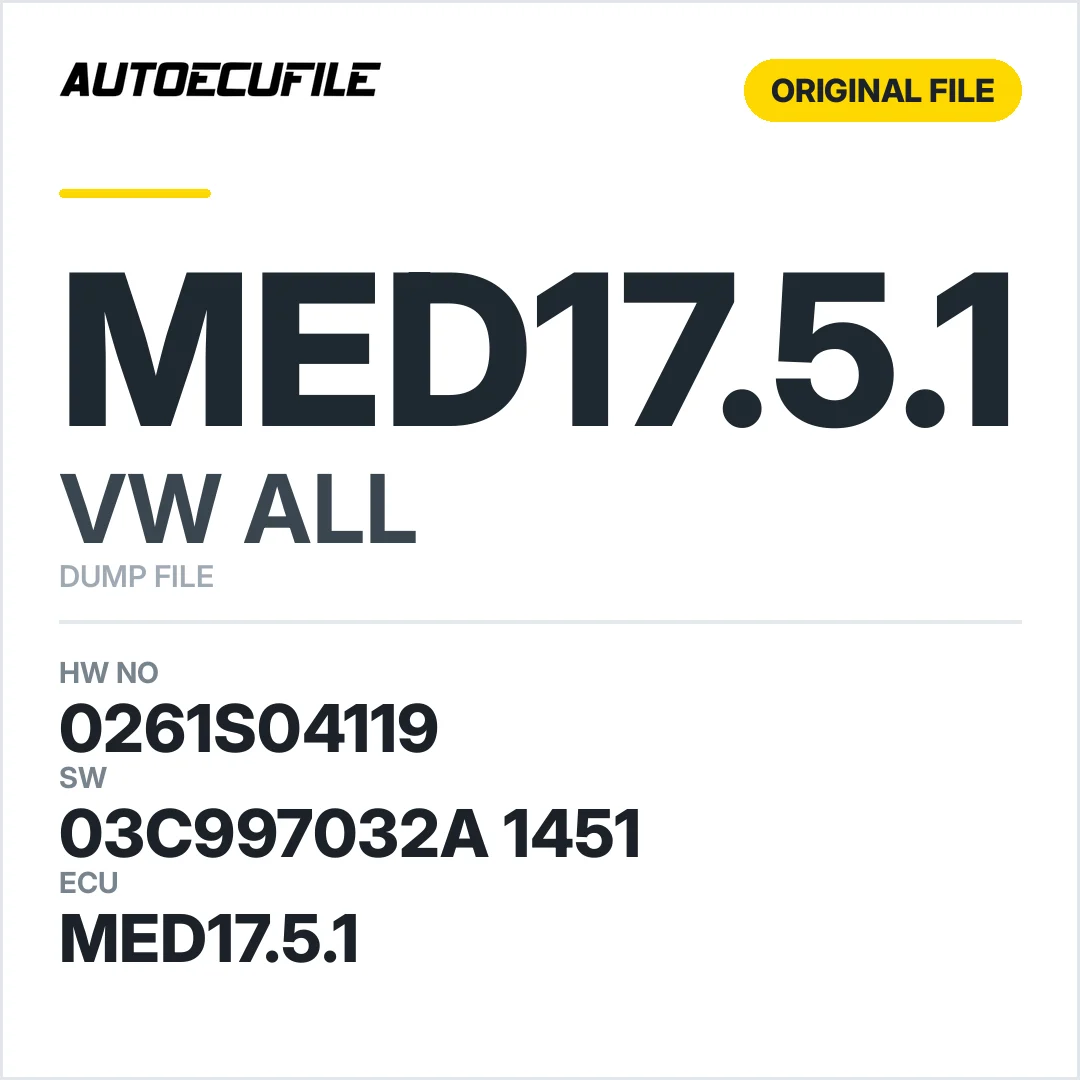 VW ALL MED17.5.1 03C997032A 1451 1037390225 DUMP