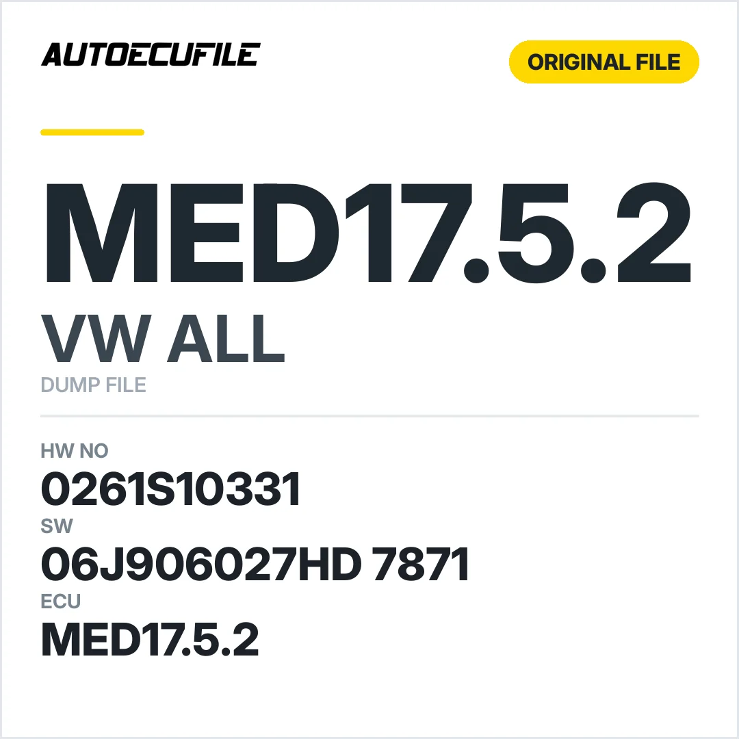 VW ALL MED17.5.2 06J906027HD 7871 1037544018 DUMP