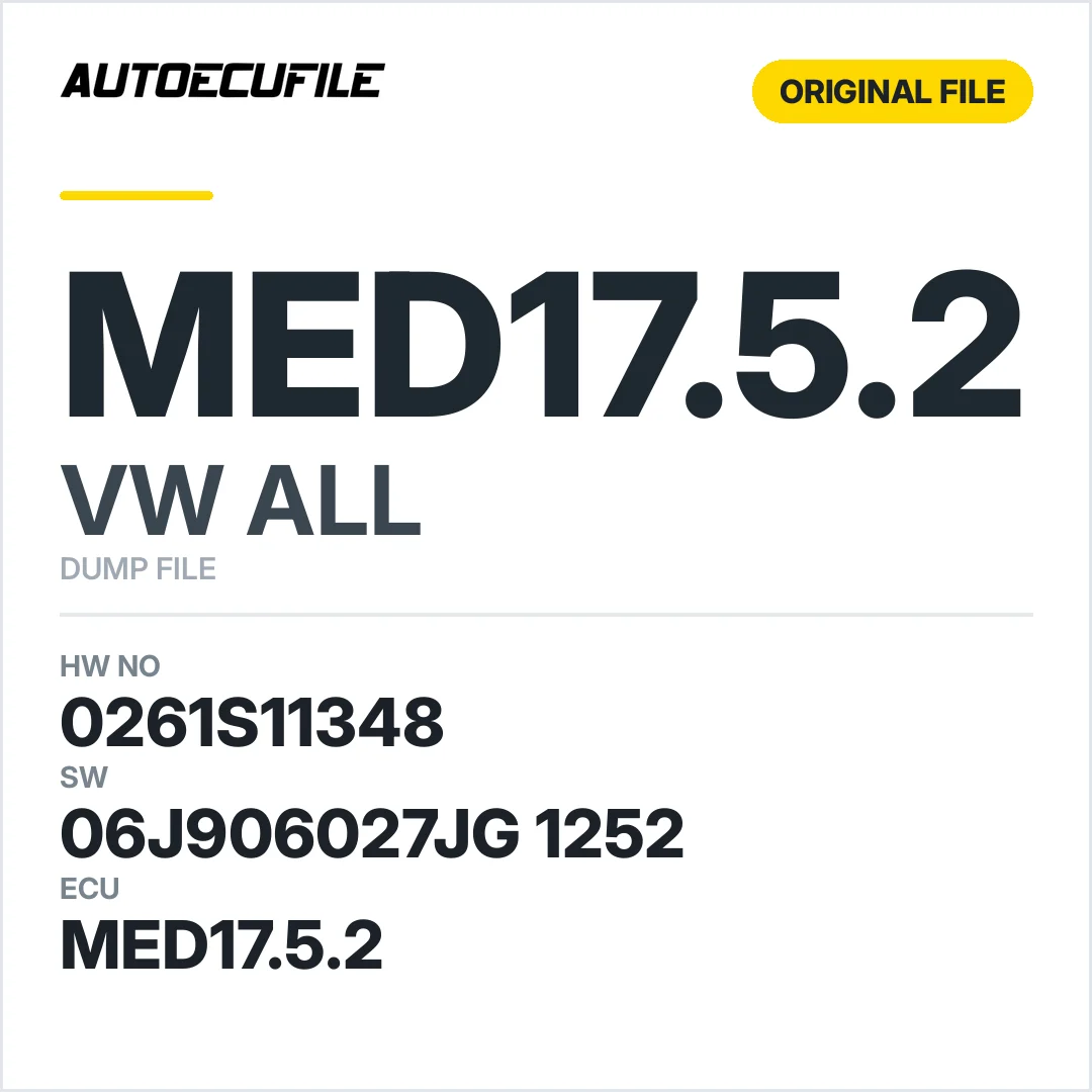 VW ALL MED17.5.2 06J906027JG 1252 1037552867 DUMP