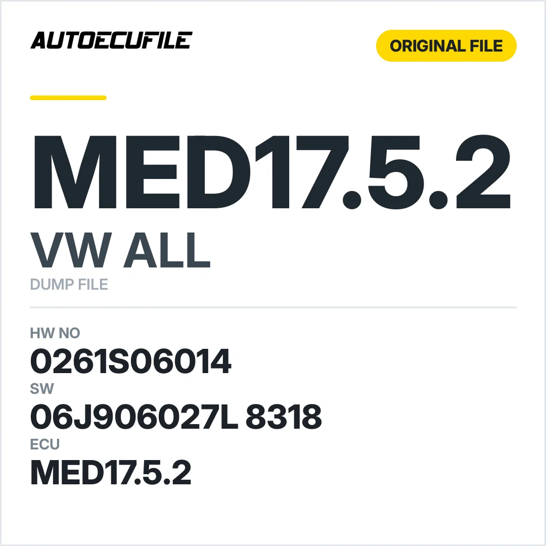 VW ALL MED17.5.2 06J906027L 8318 1037512985 DUMP