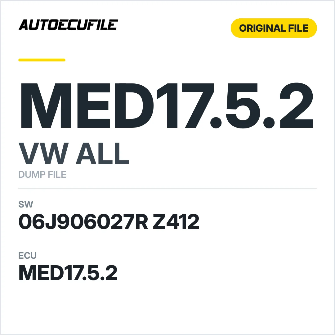 VW ALL MED17.5.2 06J906027R Z412 DUMP