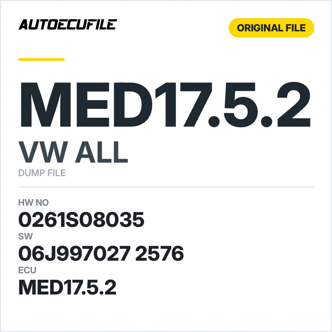 VW ALL MED17.5.2 06J997027 2576 1037521876 DUMP