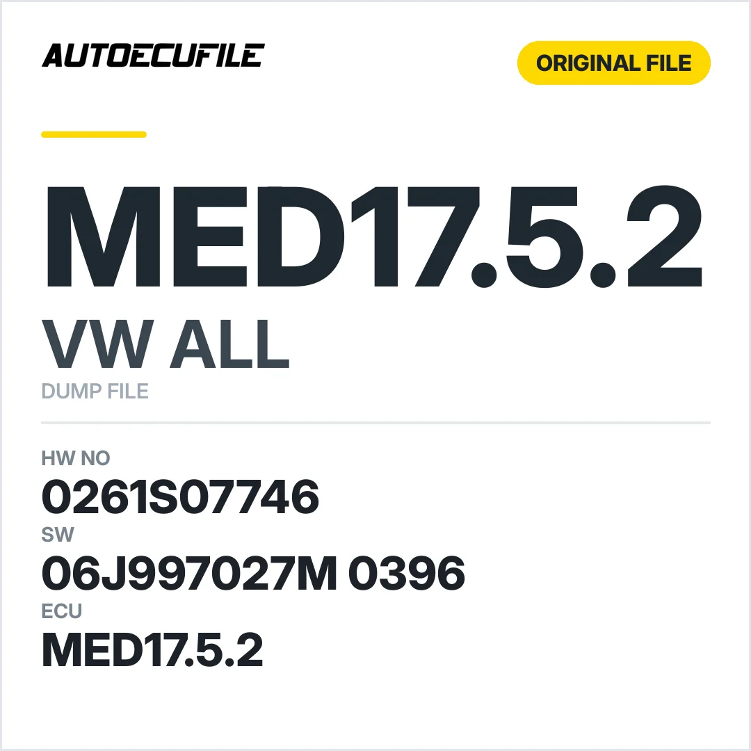 VW ALL MED17.5.2 06J997027M 0396 1037545096 DUMP