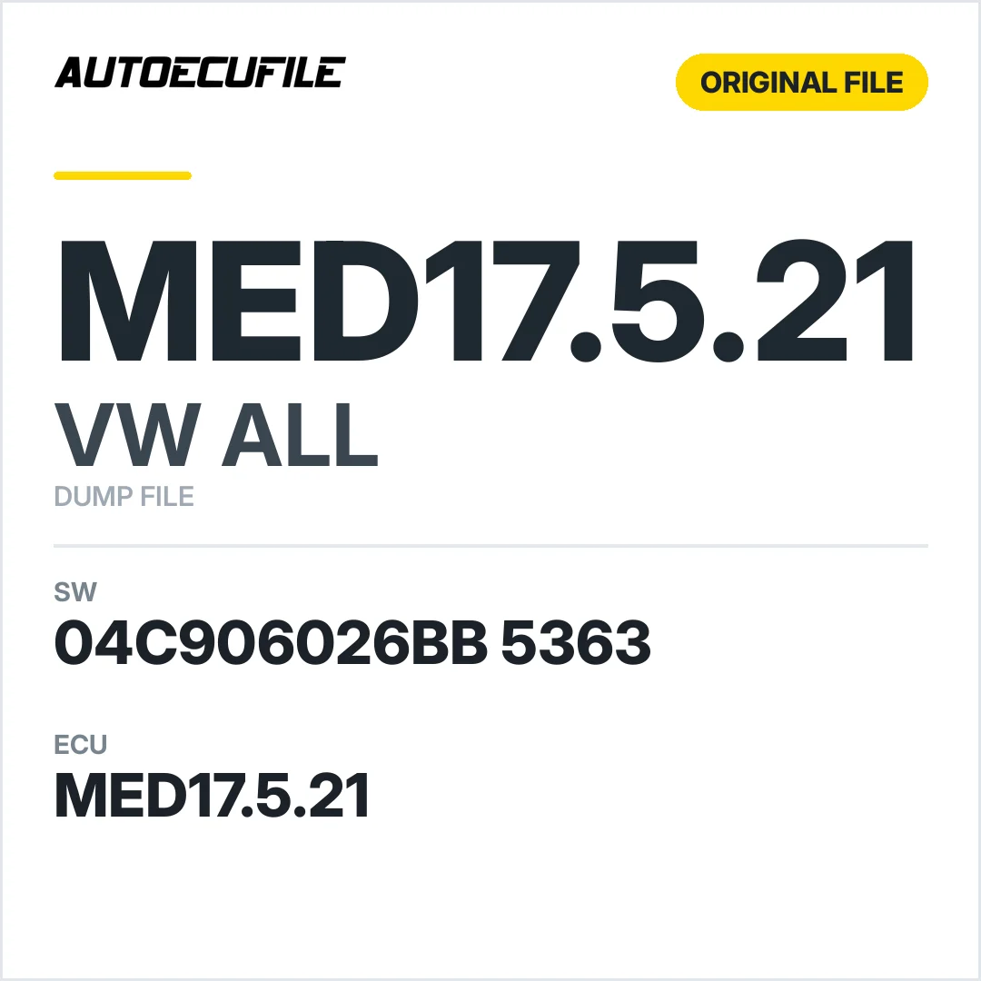 VW ALL MED17.5.21 04C906026BB 5363 10SW028091 DUMP