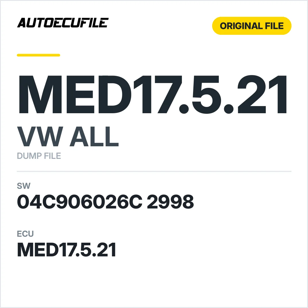 VW ALL MED17.5.21 04C906026C 2998 10SW010110 DUMP