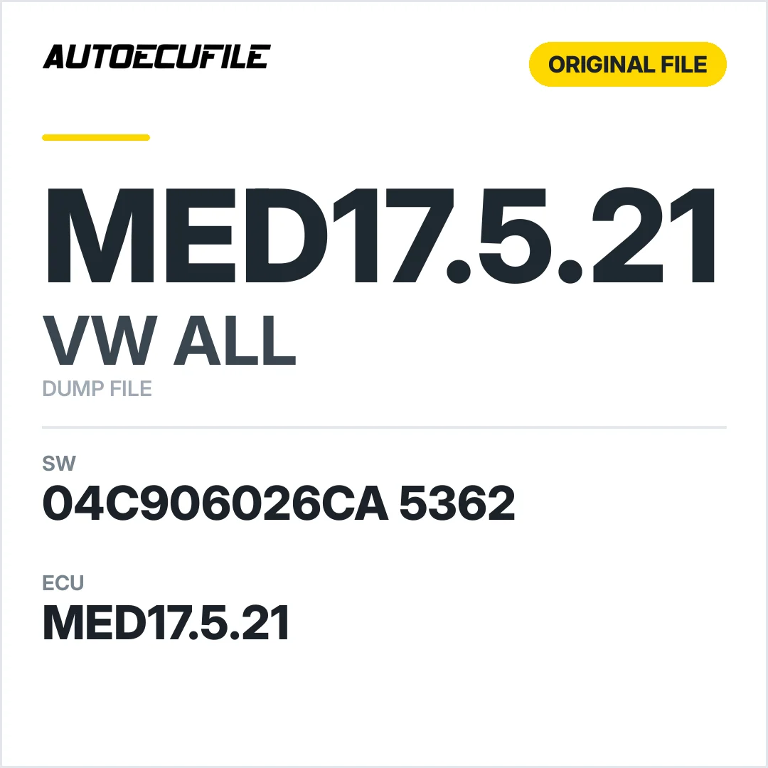 VW ALL MED17.5.21 04C906026CA 5362 10SW028090 DUMP