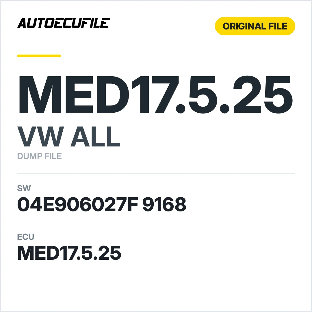 VW ALL MED17.5.25 04E906027F 9168 10SW007935 DUMP