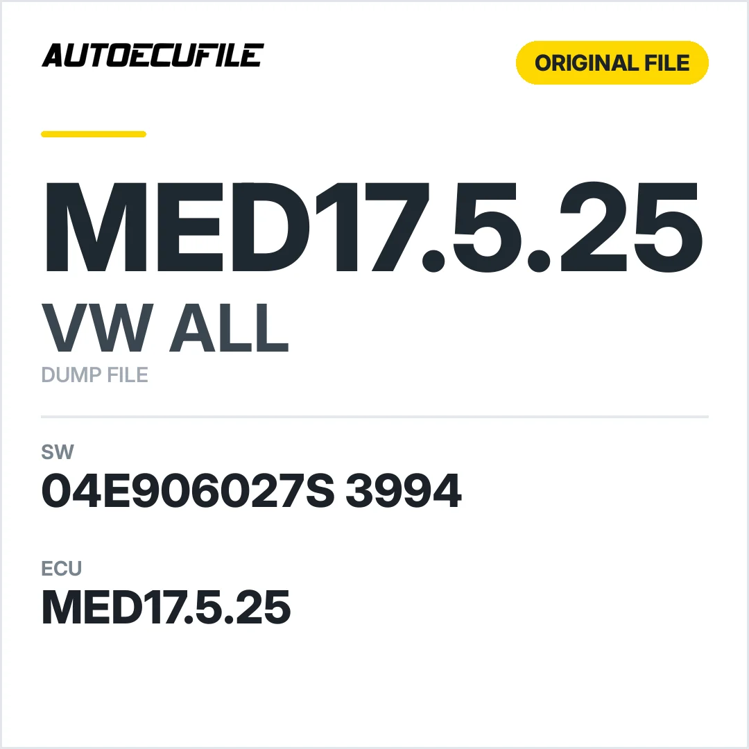 VW ALL MED17.5.25 04E906027S 3994 10SW014549 DUMP