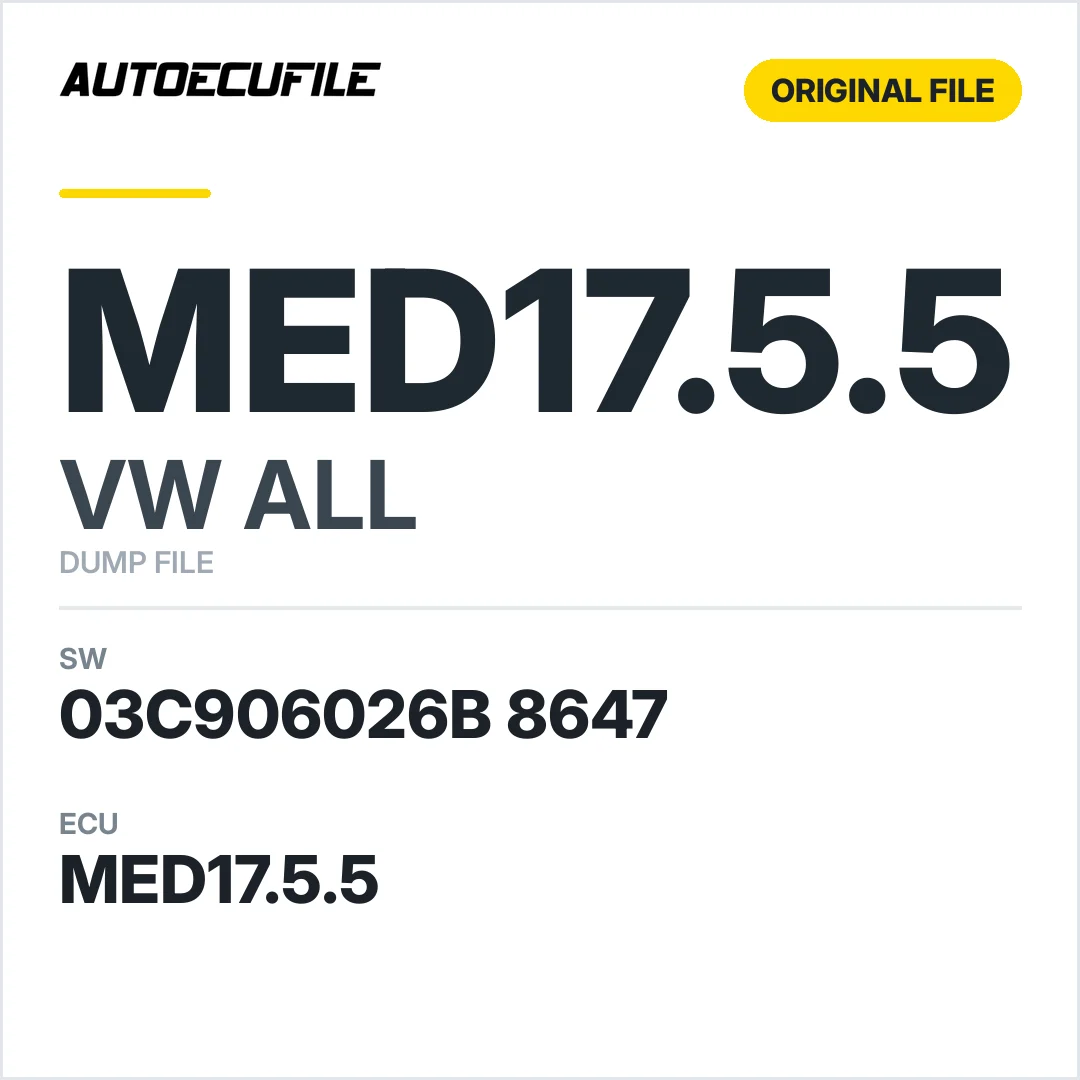 VW ALL MED17.5.5 03C906026B 8647 10SW010872 DUMP