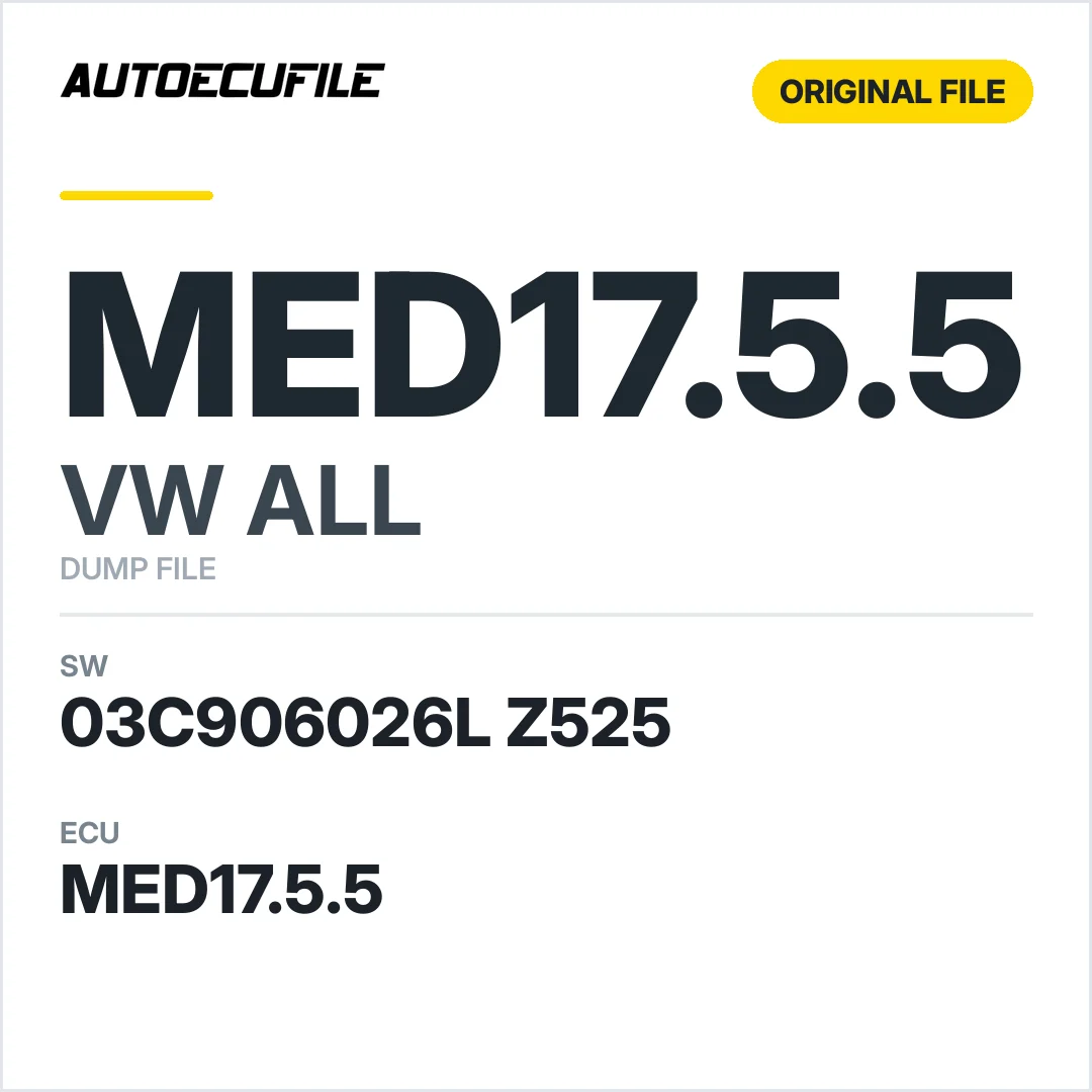 VW ALL MED17.5.5 03C906026L Z525 DUMP