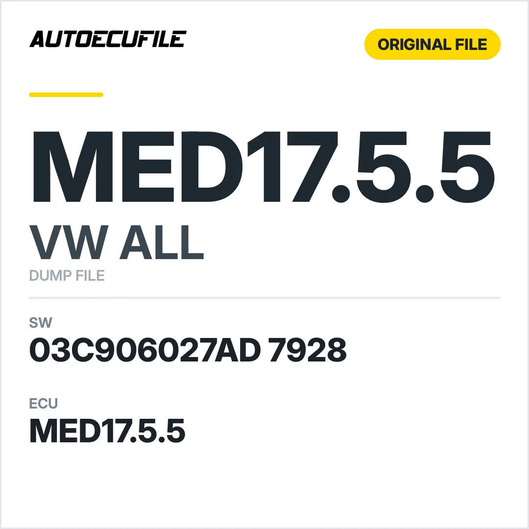 VW ALL MED17.5.5 03C906027AD 7928 1037510676 DUMP
