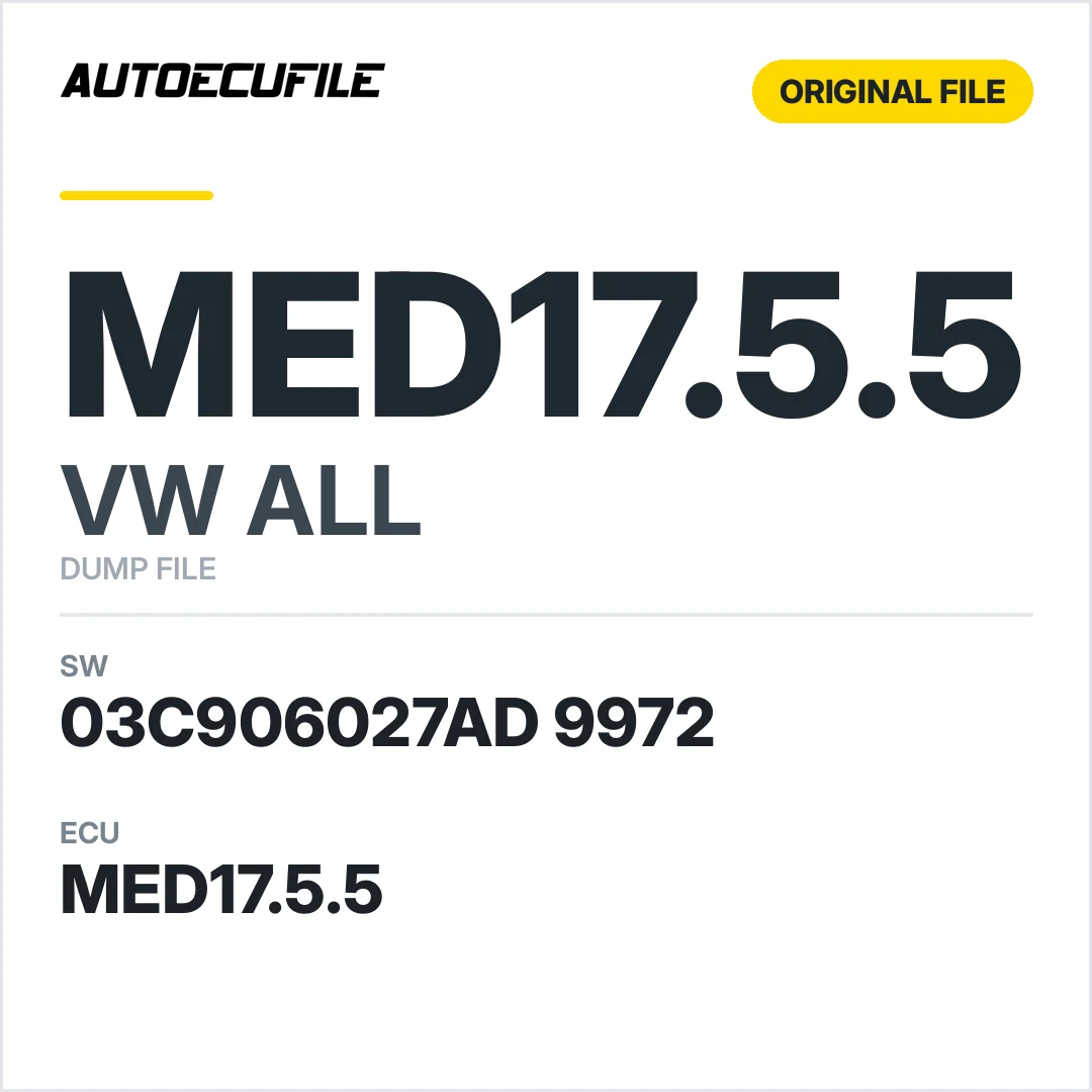 VW ALL MED17.5.5 03C906027AD 9972 1037545176 DUMP