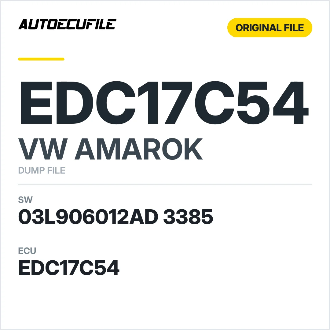 VW AMAROK EDC17C54 03L906012AD 3385 1037526314 DUMP