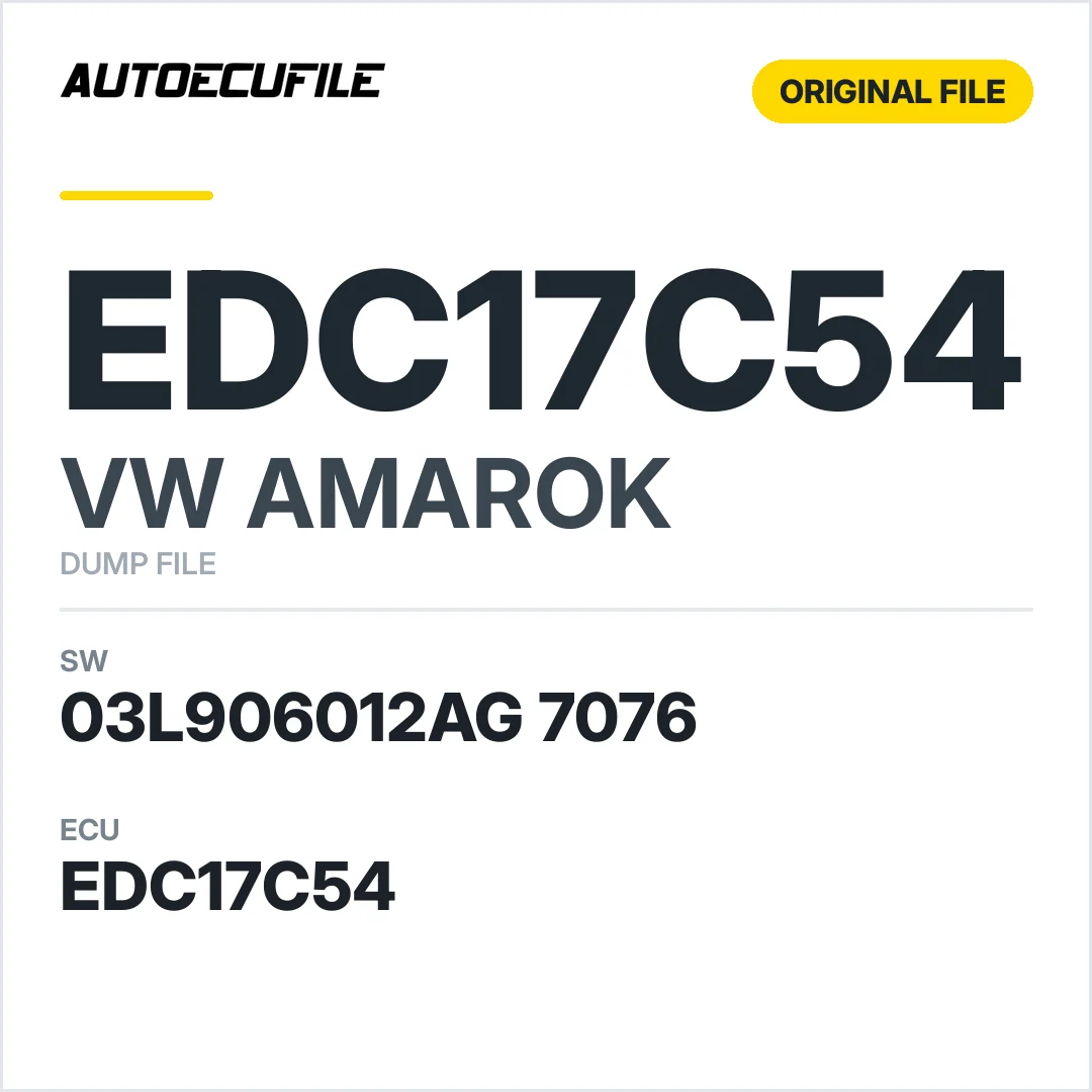 VW AMAROK EDC17C54 03L906012AG 7076 1037536665 DUMP