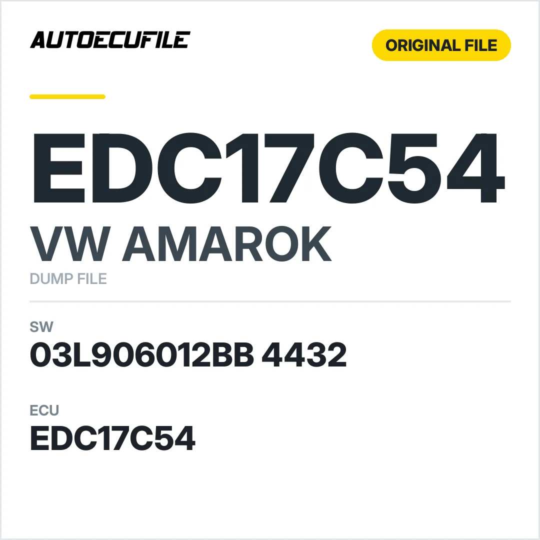 VW AMAROK EDC17C54 03L906012BB 4432 1037527065 DUMP