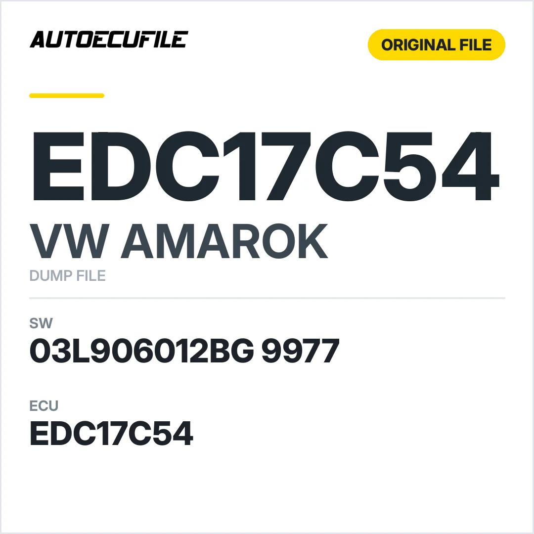 VW AMAROK EDC17C54 03L906012BG 9977 1037561086 DUMP
