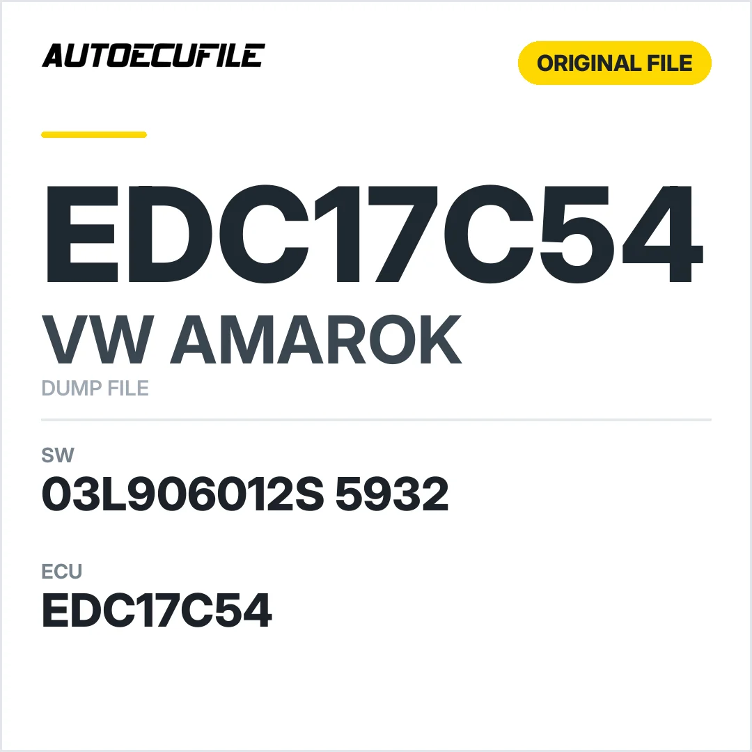 VW AMAROK EDC17C54 03L906012S 5932 1037535333 DUMP