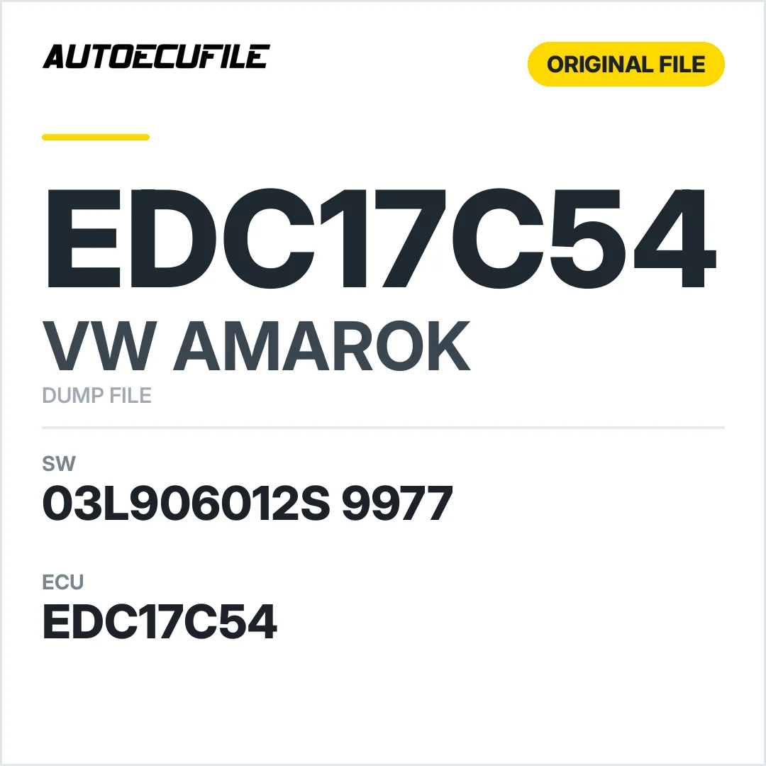 VW AMAROK EDC17C54 03L906012S 9977 1037560996 DUMP