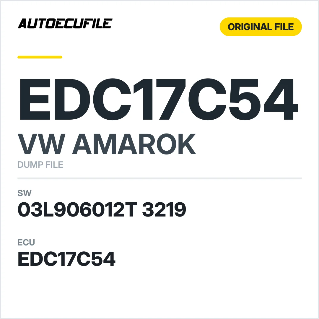 VW AMAROK EDC17C54 03L906012T 3219 1037526333 DUMP