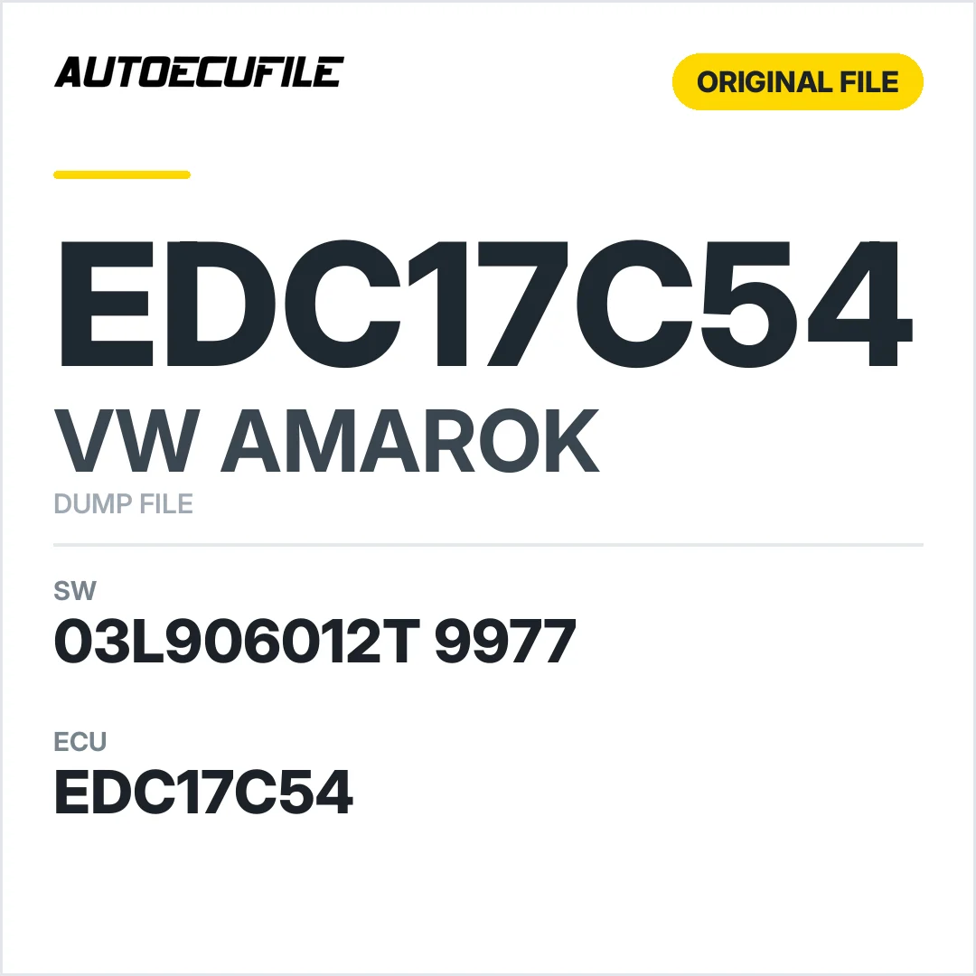 VW AMAROK EDC17C54 03L906012T 9977 1037561089 DUMP
