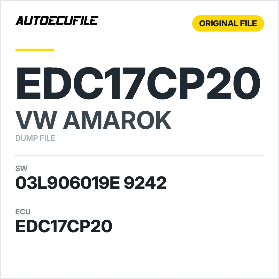 VW AMAROK EDC17CP20 03L906019E 9242 1037518165 DUMP